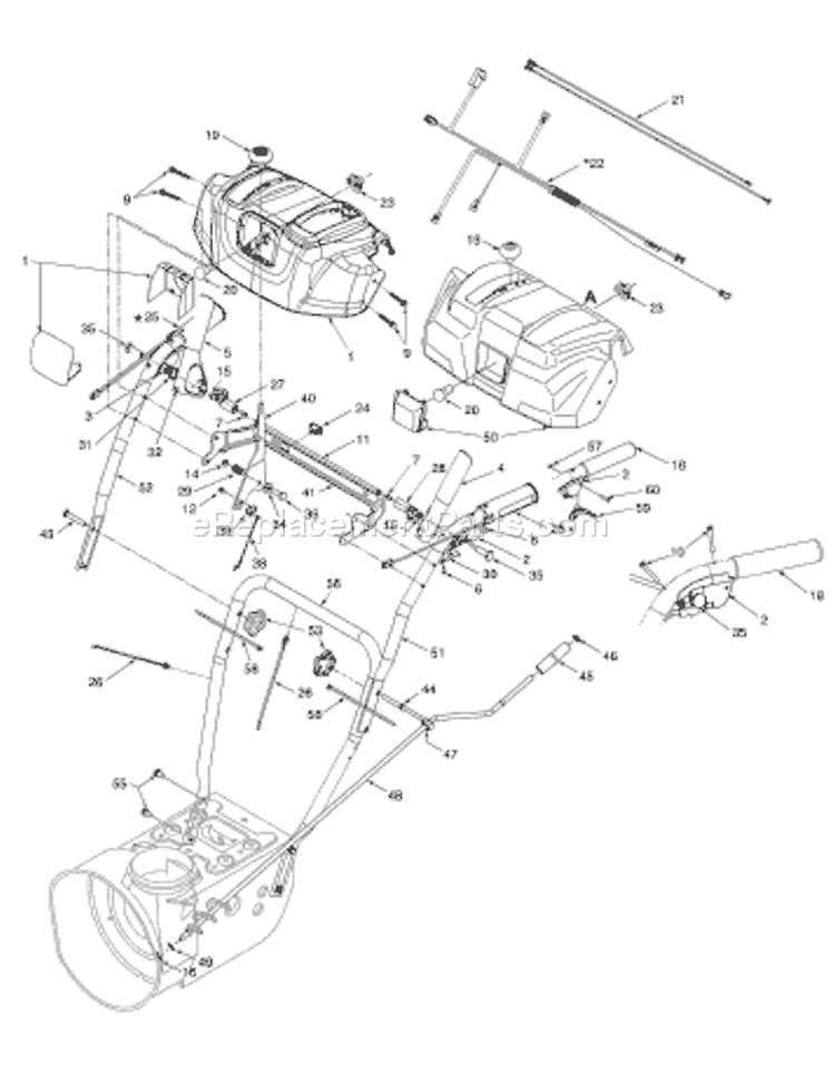 Page D Diagram and Parts List for 31AE5KLF801 2006 Yard Man Snow Blower